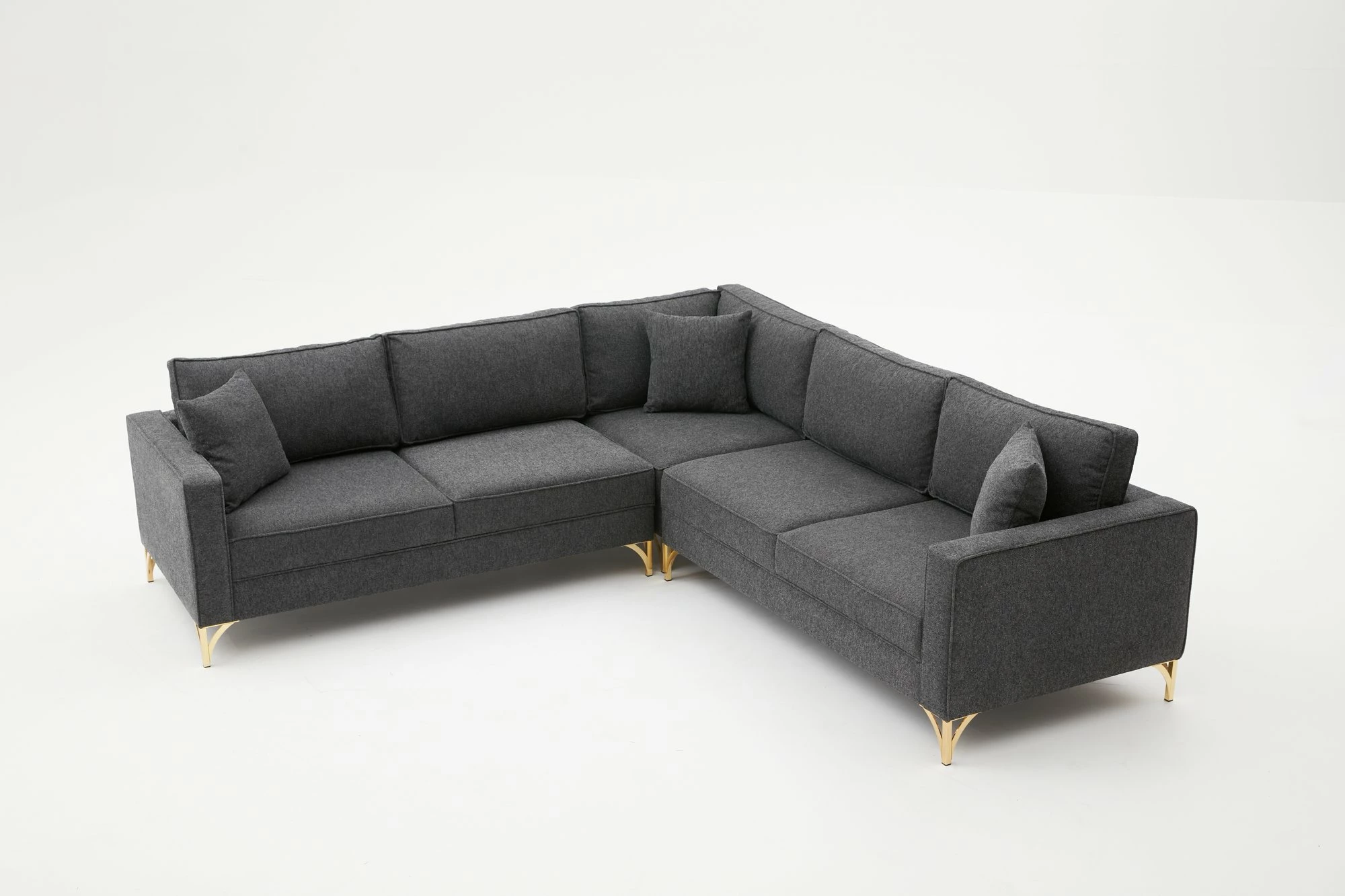 Këndare Atelier del Sofa, ngjyrë antracit, detaje ari
