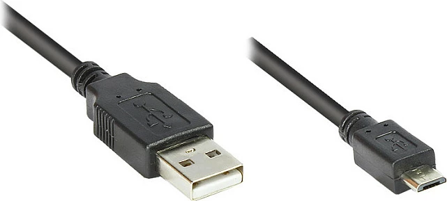 Kabllo USB GoodConnections USB 2.0 A në Micro-USB B, 0.3m, e zezë