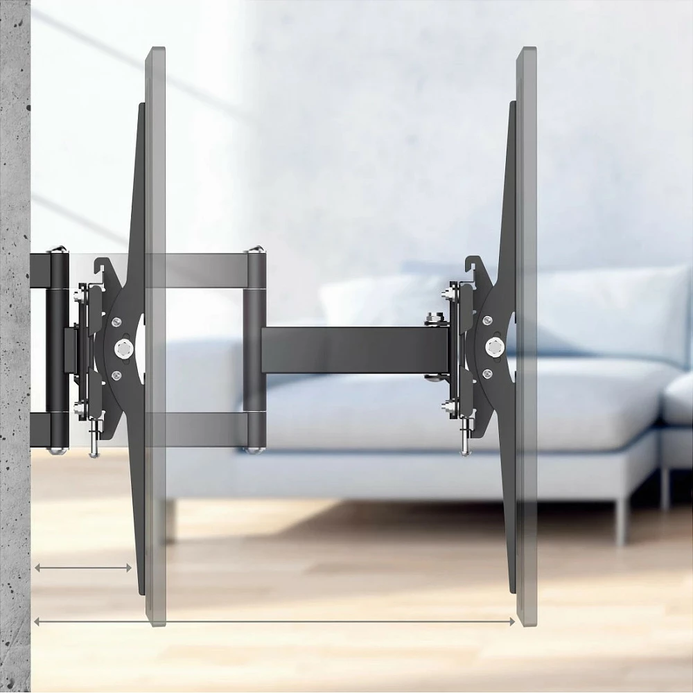 Mbajtëse muri për TV Hama 00220897, 32-75", VESA 100x100-400x400, deri 40kg, e zezë