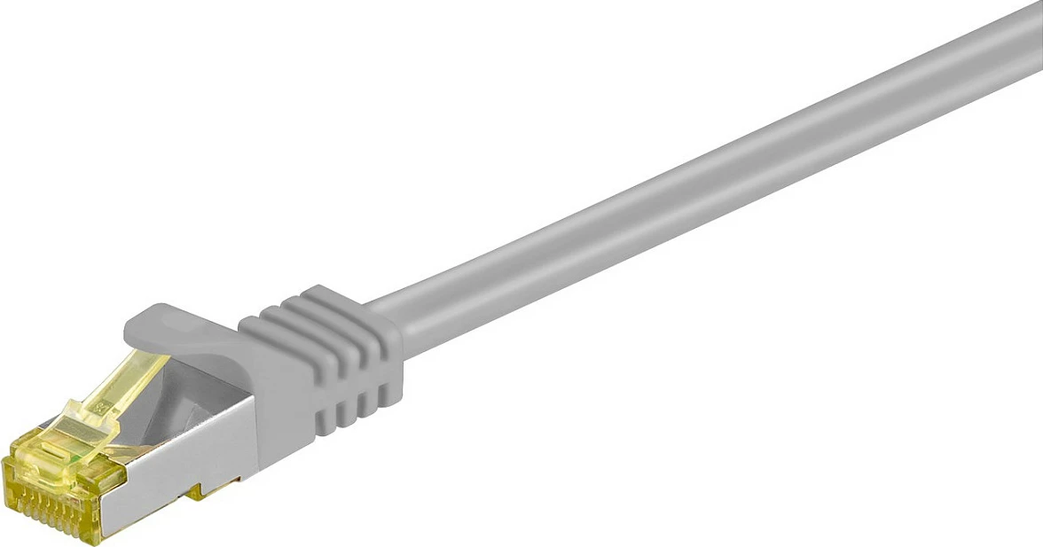 Kabllo rrjeti Goobay RJ45 Patch CAT 6A S/FTP (PiMF) 1m, 500 MHz, LSZH, bakër, gri