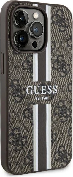 Mbështjellës Guess 4G Printed Stripes MagSafe për iPhone 13 Pro/13 6.1", kafe