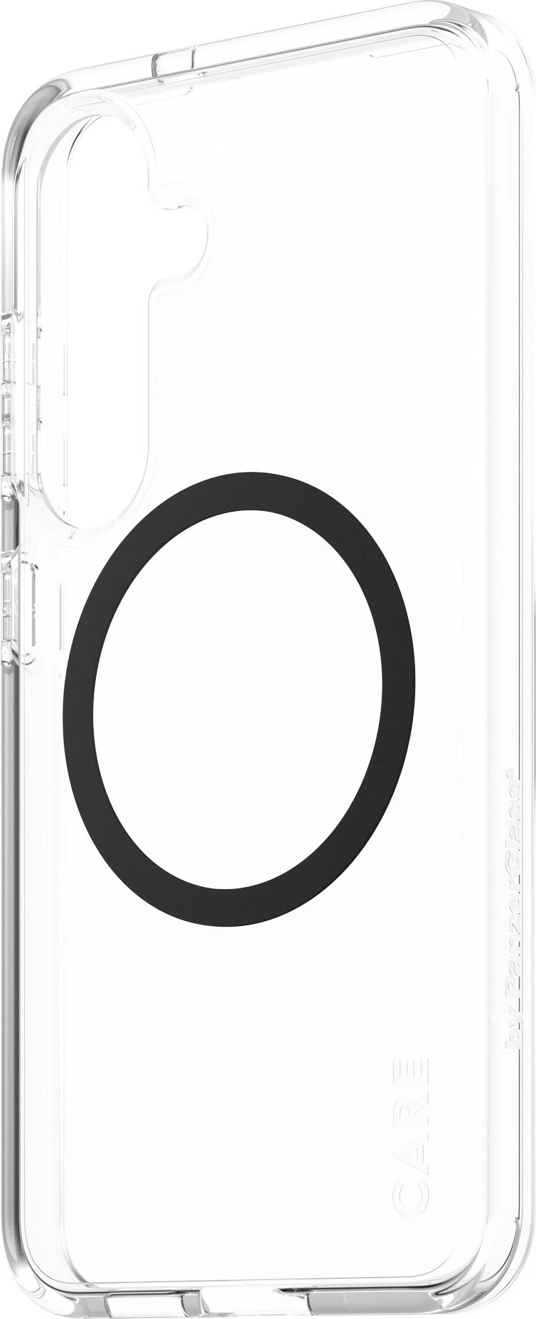 Mbështjellës PanzerGlass CARE Flagship Case, për Samsung Galaxy S25, transparent me detaje të zeza, QI compatible