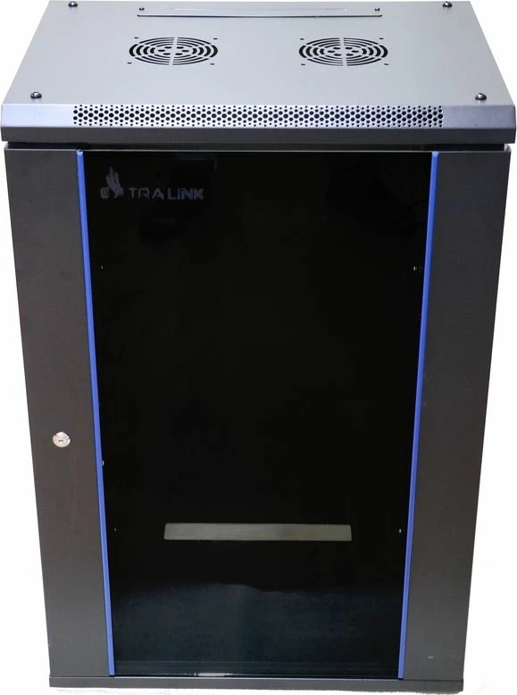 Kasë rack murale ExtraLink EX.14329 19\" 15U 600x450mm me derë qelqi, e zezë