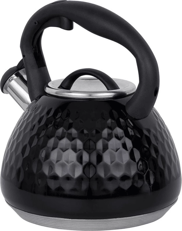 Çajnik me fishkëllimë Resto Aries 90606 2.7L inox, zi, në kuti dhurate