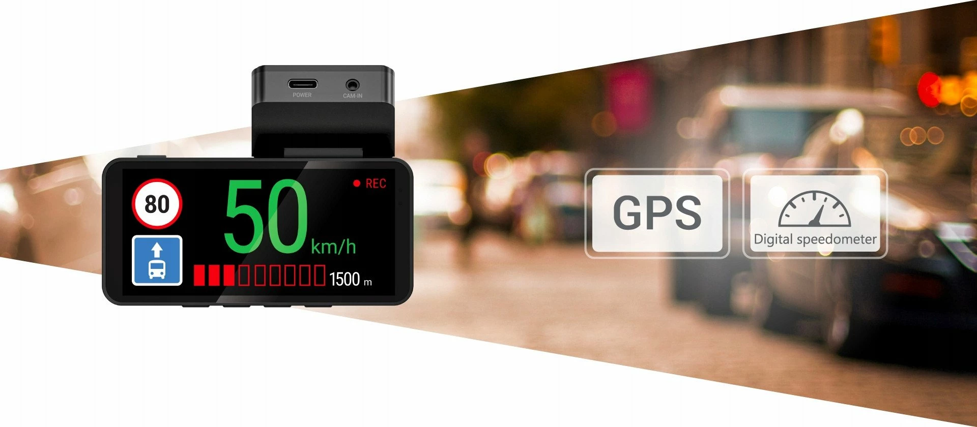 Kamerë regjistruese për veturë Navitel R87 GPS 2.7K, 150°, 3.7\", Wi‑Fi, microSD deri 256GB, e zezë/argjendtë