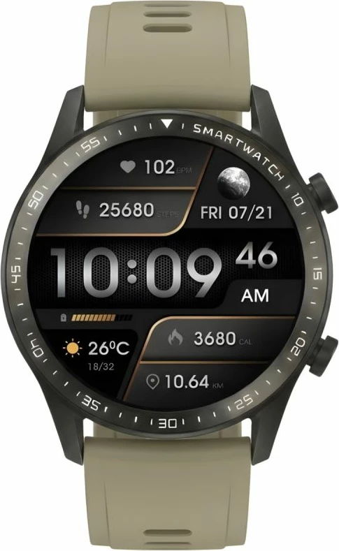 Smartwatch Gravity GT10-2, e zezë, 2 rripa