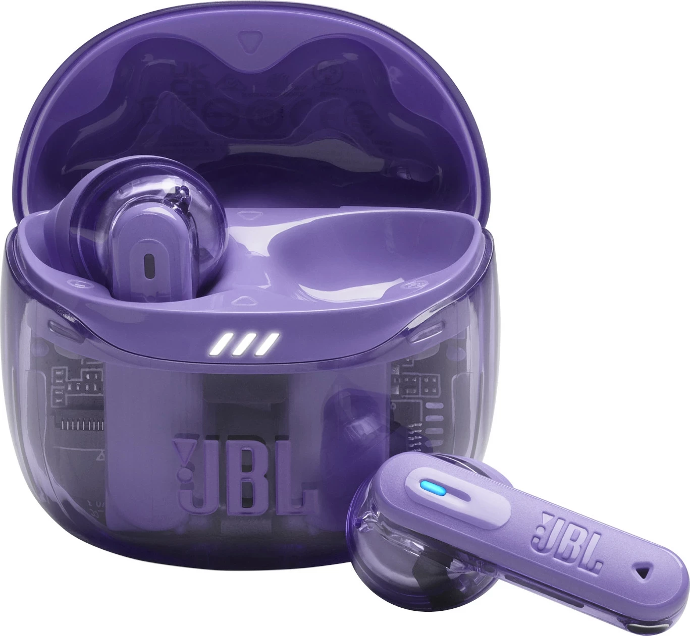 Kufje JBL Tune Flex 2, wireless in-ear, Adaptive Noise Cancelling, JBL Pure Bass & Spatial Sound, deri 48 orë bateri, Ghost Edition, Purple
