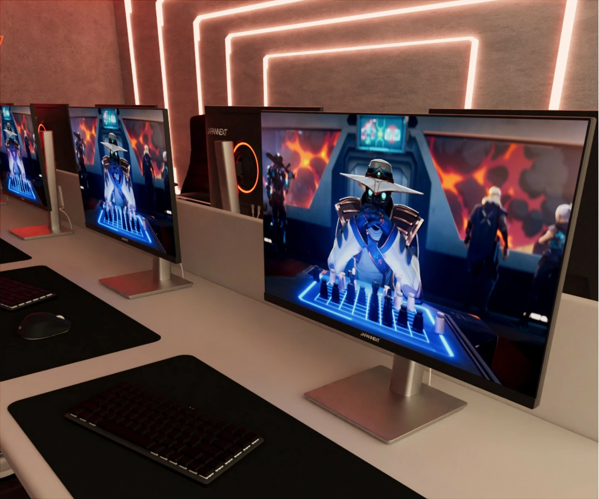Monitor gaming JapanNext 27" Full HD 1920x1080, FreeSync, altoparlantë, zi/argjendtë