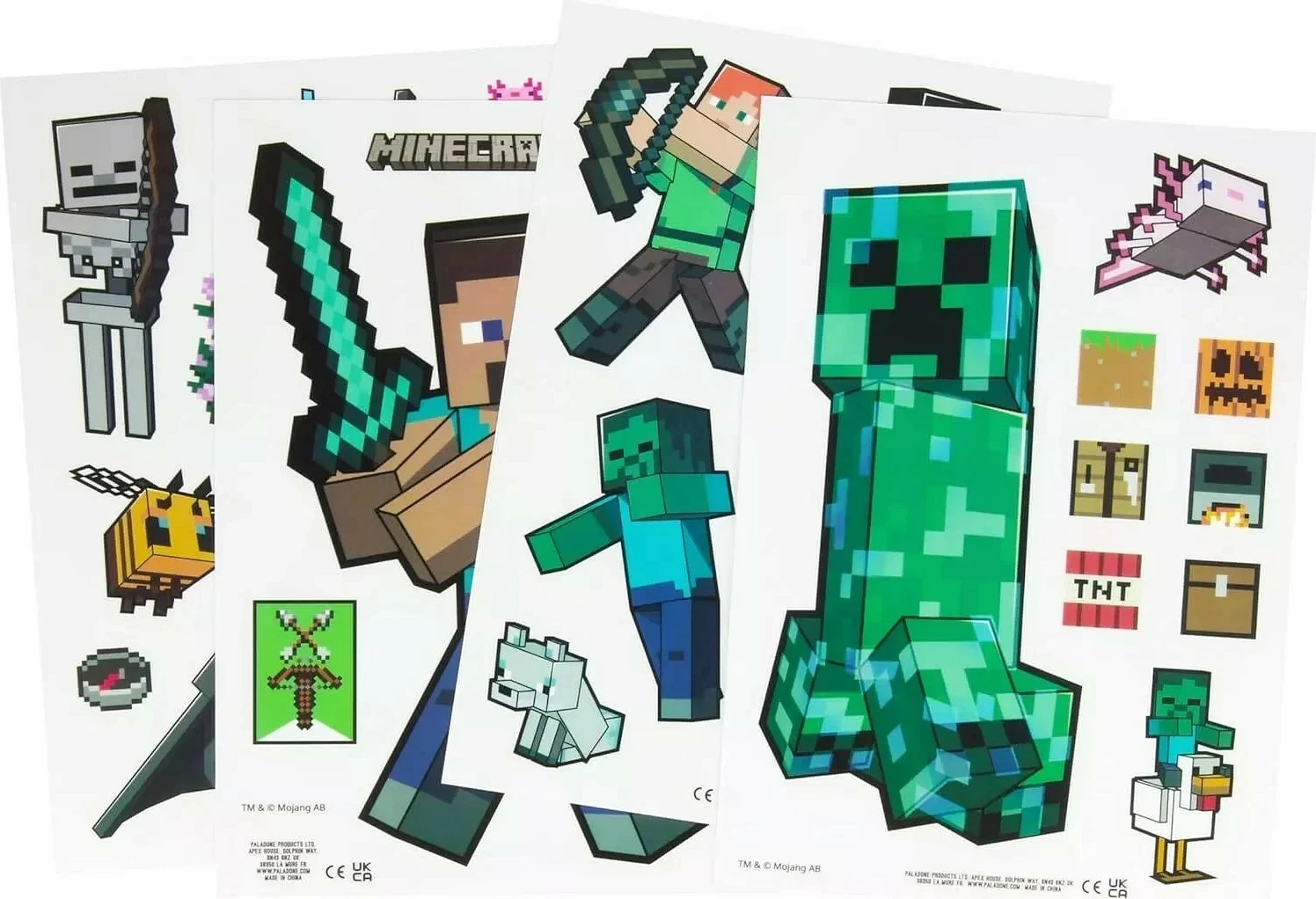 Set ngjitëse për dritare Paladone Minecraft, 34 copë, të heqshme dhe të ripërdorshme