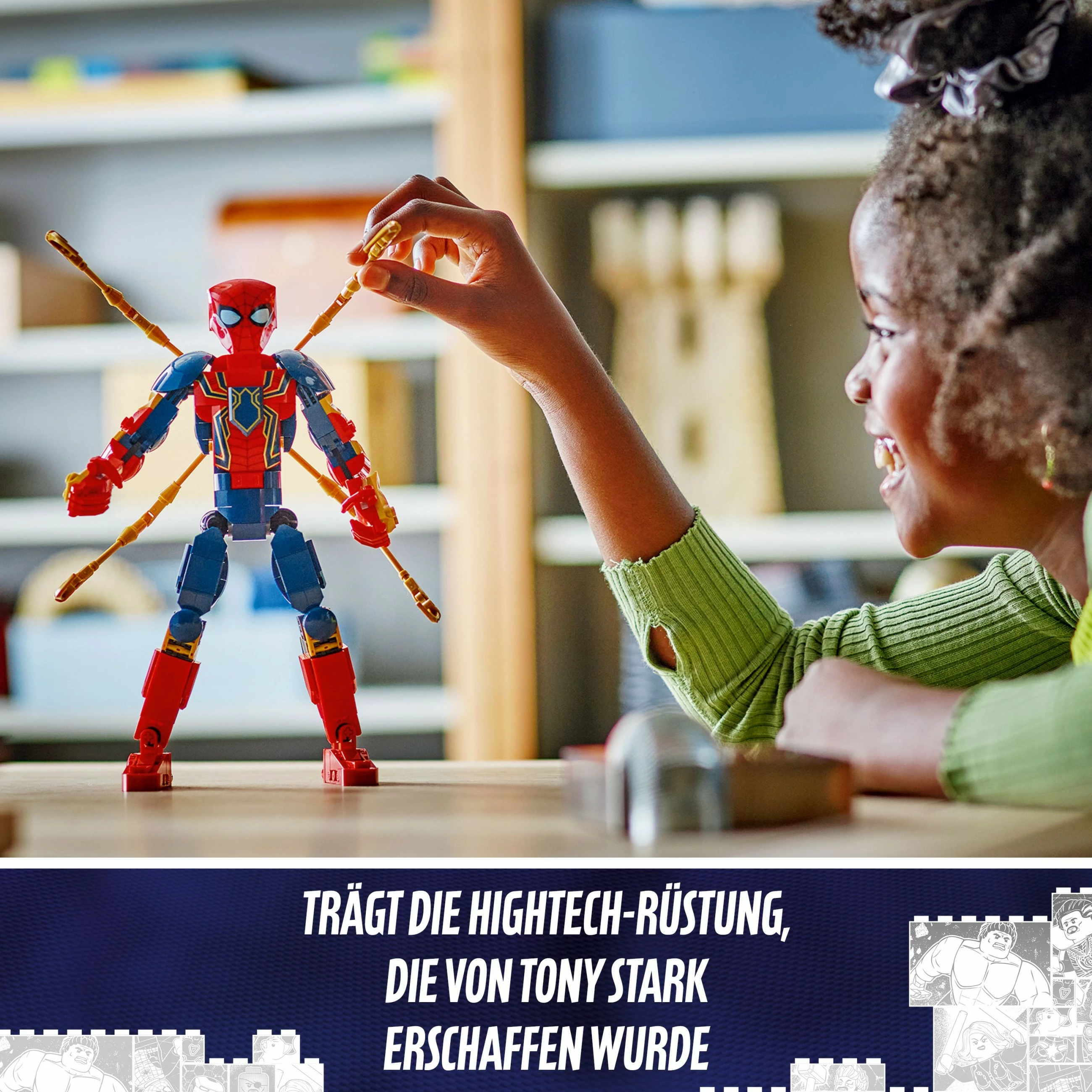 Set ndërtimi LEGO Iron Spider-Man 76298, 303 pjesë, shumëngjyrësh