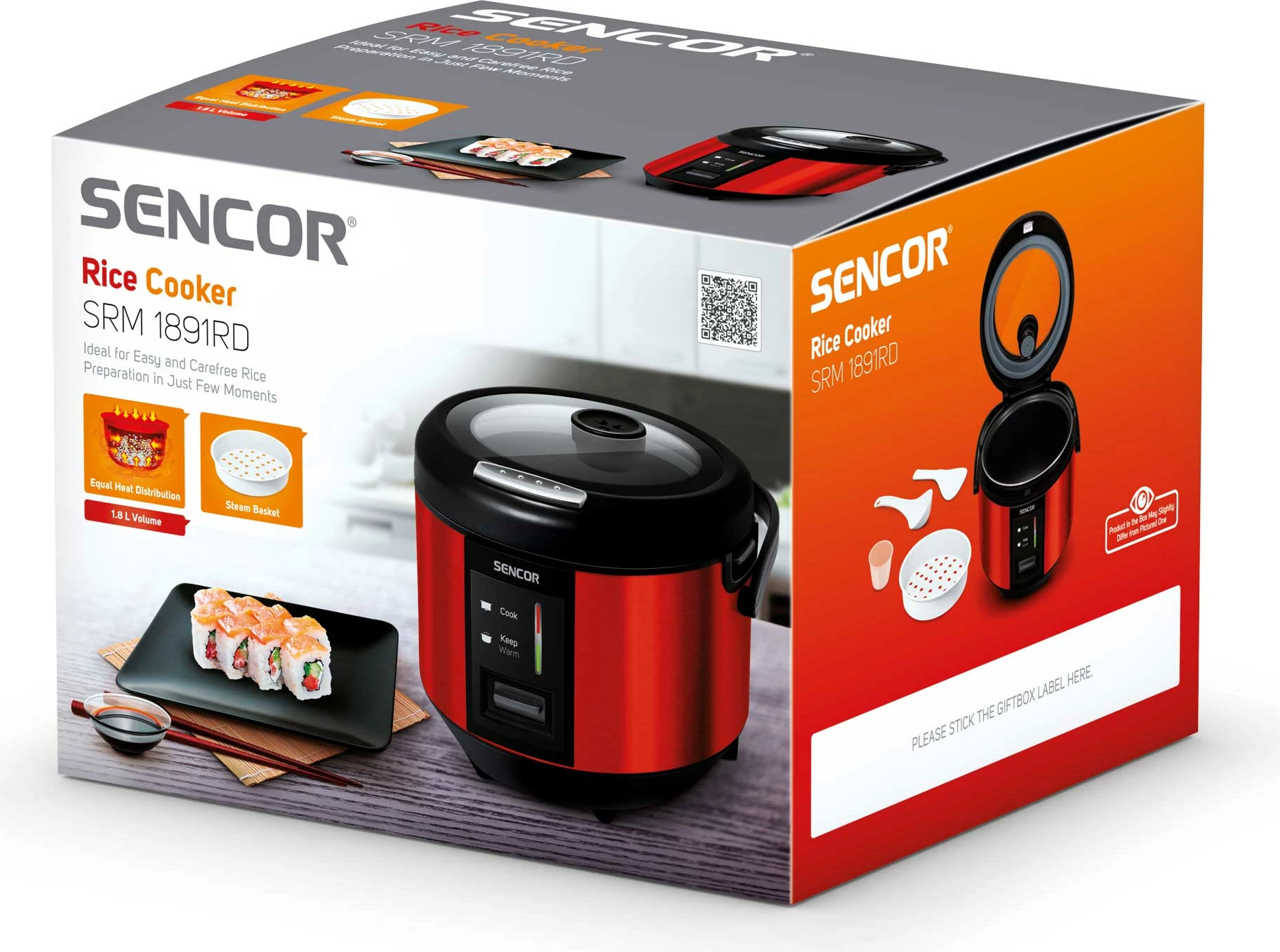 Tenxhere speciale për gatimin e orizit Sencor SRM 1891RD-MEG2, 700W, 1.8l