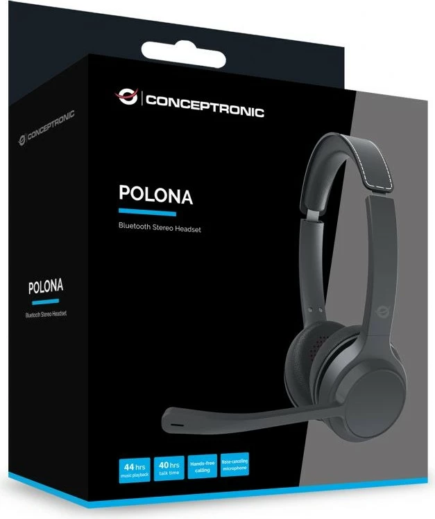 Kufje wireless Conceptronic, Bluetooth 5.3, stereo, e zezë