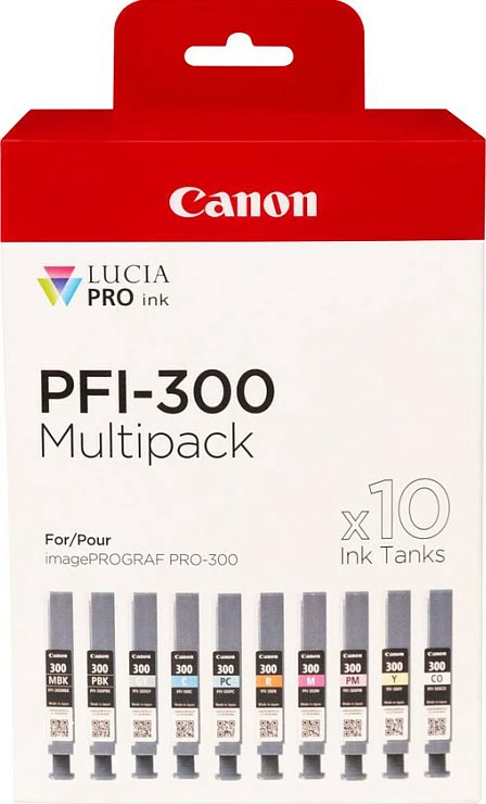 Katridha boje Canon PFI-300 LUCIA PRO, multipak x10, për imagePROGRAF PRO-300