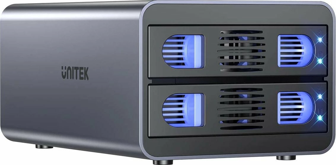 Kasë eksternale RAID për disqe SATA 2.5"/3.5", Unitek S1308B01-EU, USB 3.2 Gen1 5Gb/s, 40TB, 4 mënyra, gri