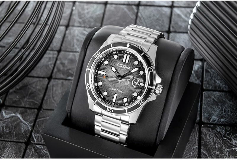 Orë dore meshkuj CITIZEN Marine Sporty Eco-Drive AW1816-89E, argjend