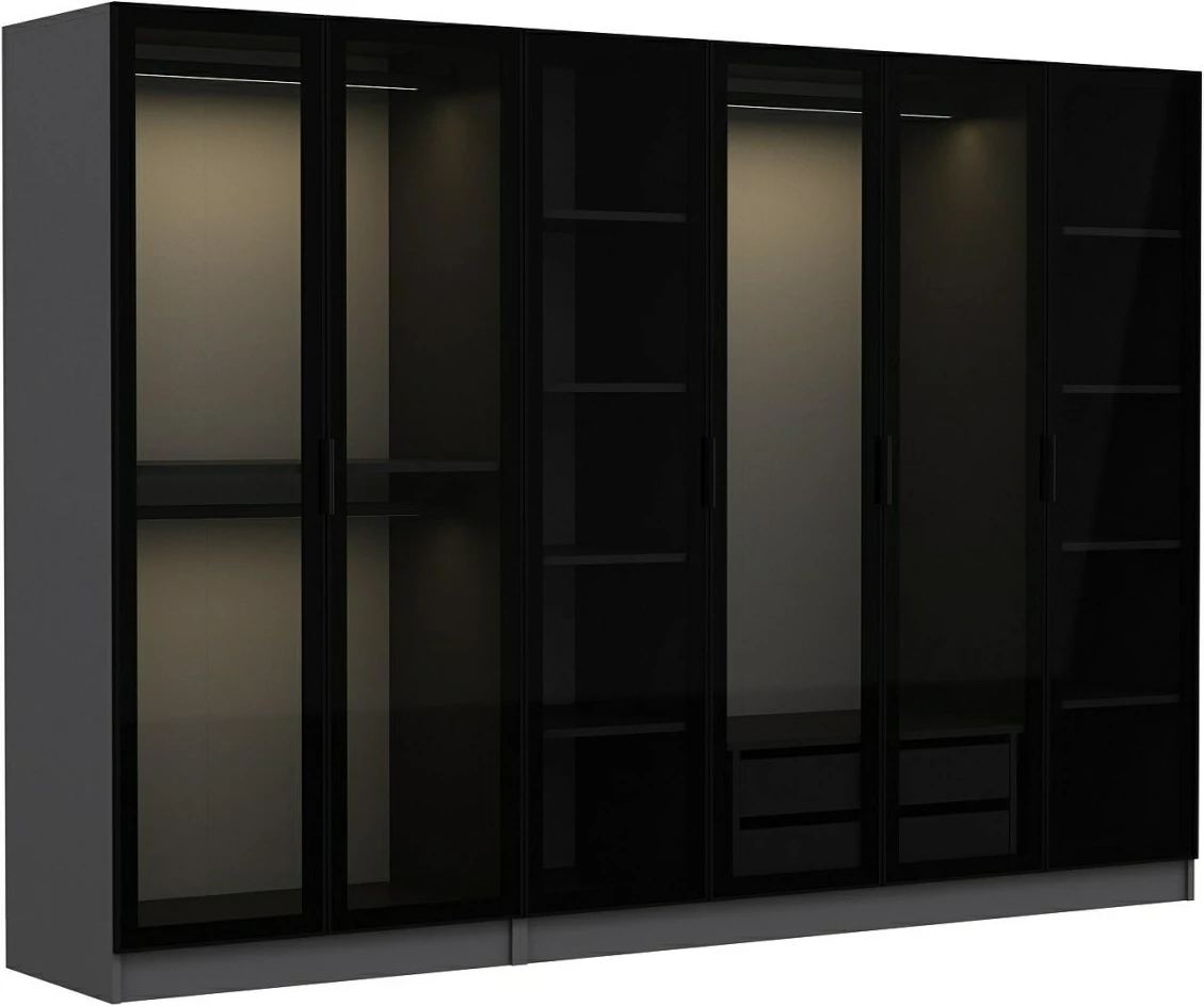 Dollap Skye Decor, anthracite e zi, 270x190x52cm