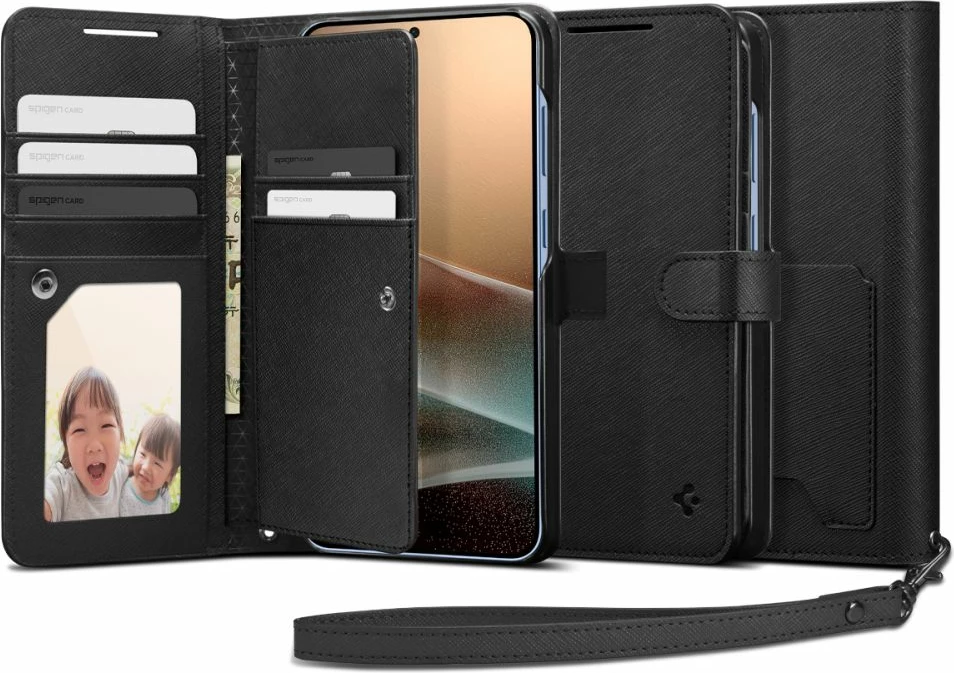 Mbështjellës Spigen Wallet S për Samsung Galaxy S25+, e zezë