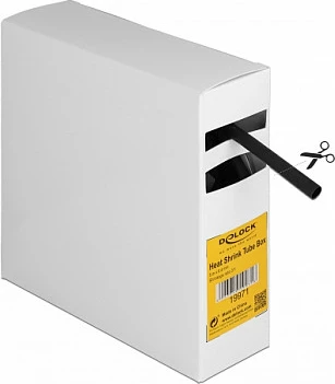 Tub termo-ngushtues DeLOCK 6.4 mm, 5 m, 3:1, me ngjitës të brendshëm, i zi