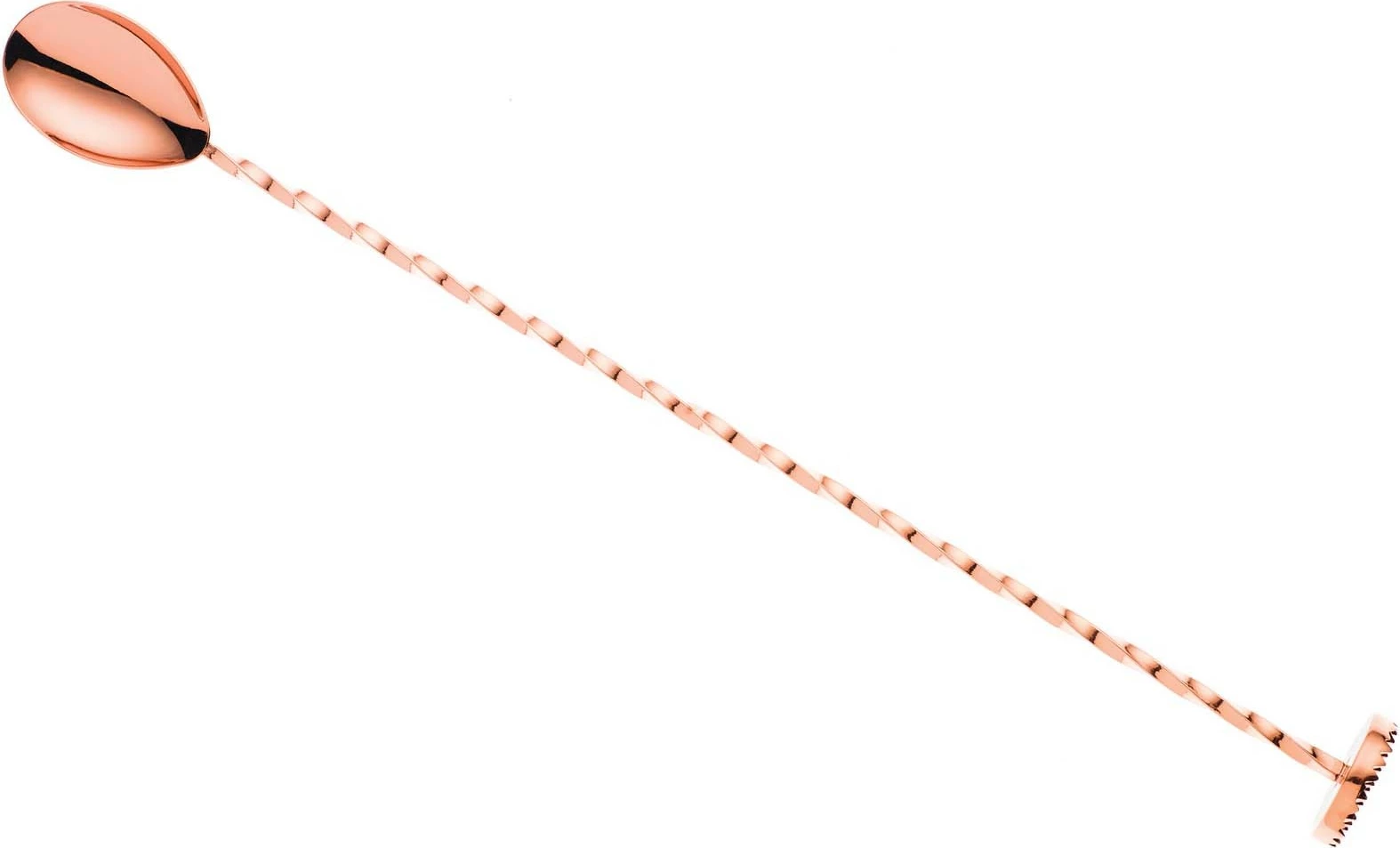 Lugë bar me muddler, Barfly, 300 mm, çelik inox 18/8, me veshje bakri, bakër