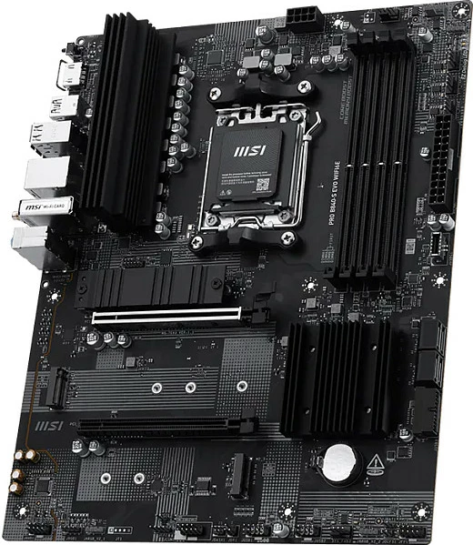 Pllakë amë MSI PRO B840-S EVO WIFI6E, Socket AM5, ATX, DDR5 deri 256GB, Wi‑Fi 6E, 2.5G LAN, e zezë