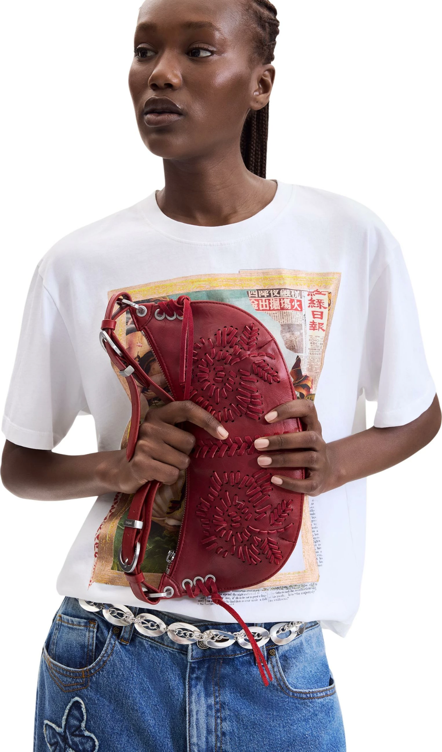 Çantë krahu Desigual Alisio Castres Long 26WAXP81, e kuqe