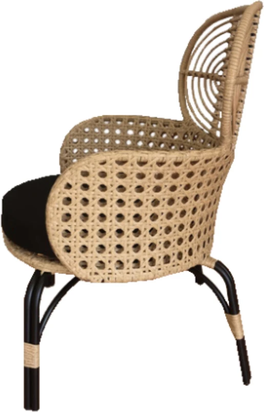 Karrige e ulët Loom, natyrale, 65x69x94