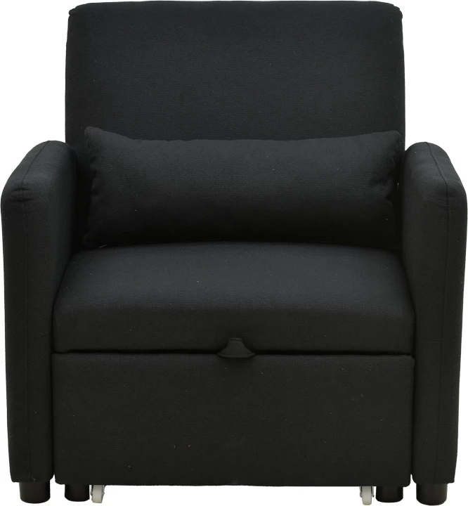 Fotel-krevat Flexa, material tekstili, ngjyrë e zezë, 85x92x84cm