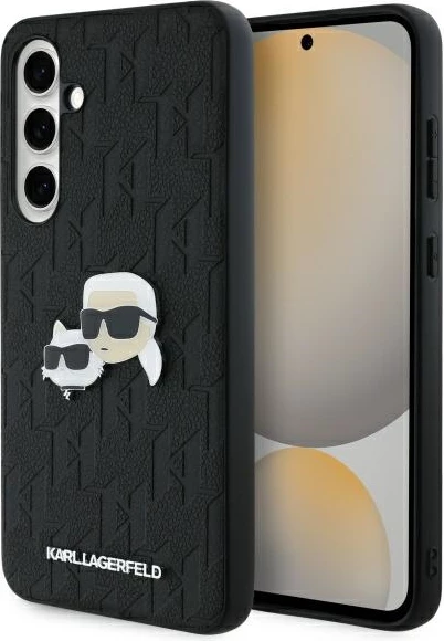 Mbështjellës Karl Lagerfeld KLHCS24FEPGKLKCPK për Samsung Galaxy S24 FE, i fortë, Monogram Karl & Choupette, zi