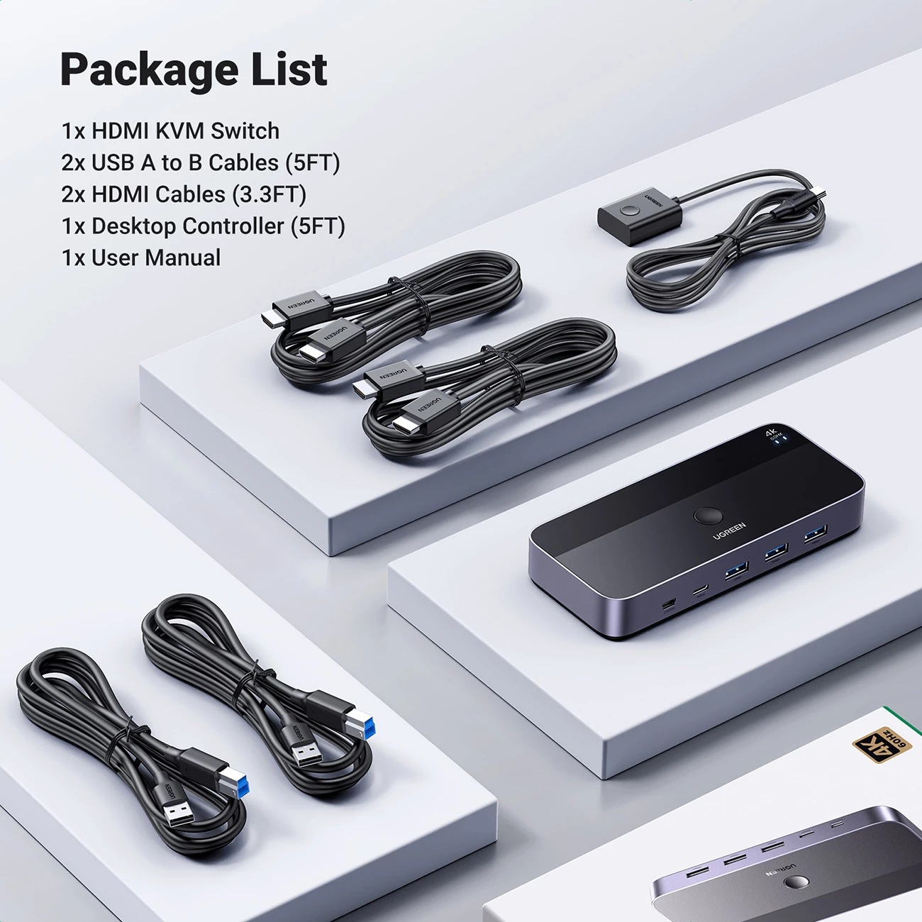 KVM switch Ugreen CM664, 4K, 6 porta, i zi