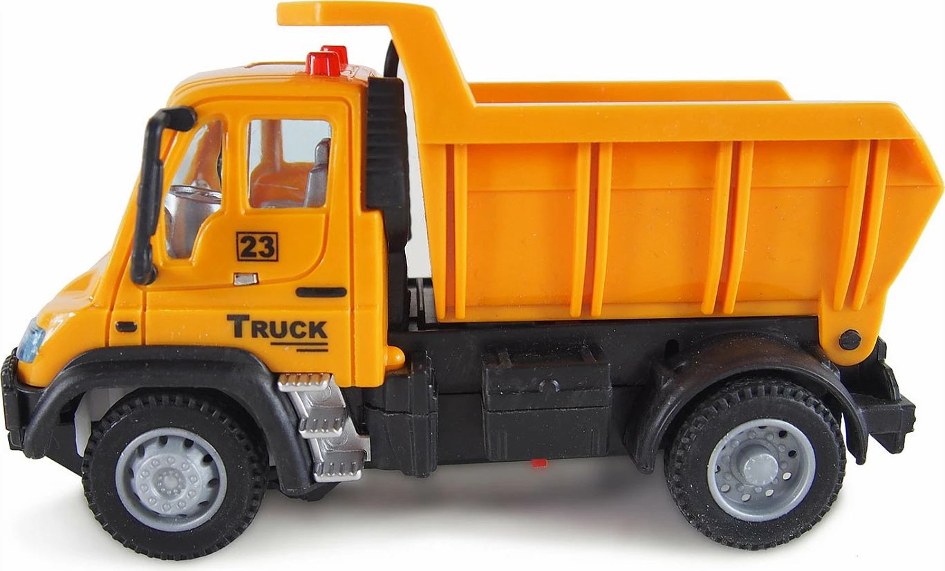 Kamion lodër me telekomandë AMEWI Mini Truck 1:64, bateri 500 mAh, me drita, zi/verdhë