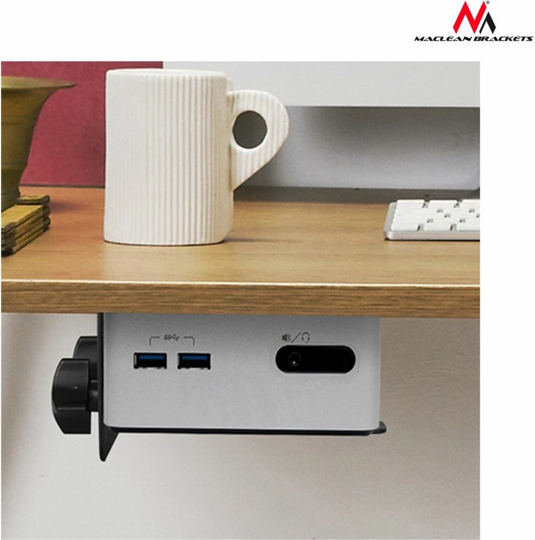 Mbajtëse mini kompjuteri Maclean MC-720, VESA 50x50/75x75/100x100, deri 5 kg, e zezë