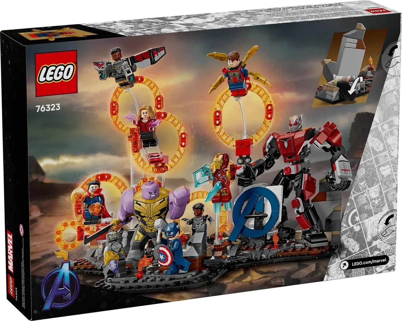 Set LEGO Marvel 76323 Avengers Endgame Final Battle, 621 pjesë