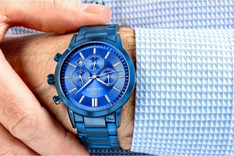 Orë dore meshkuj Giewont GW8510-B4, blu