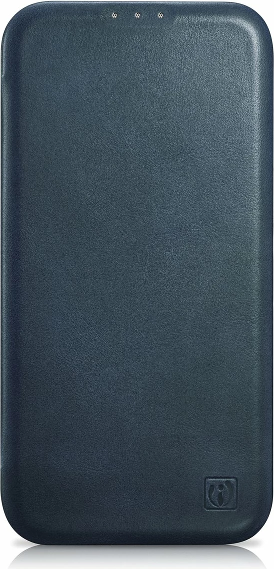 Mbështjellës iCarer Oil Wax Premium Leather Folio për iPhone 14 Pro Max, MagSafe, Kaltër