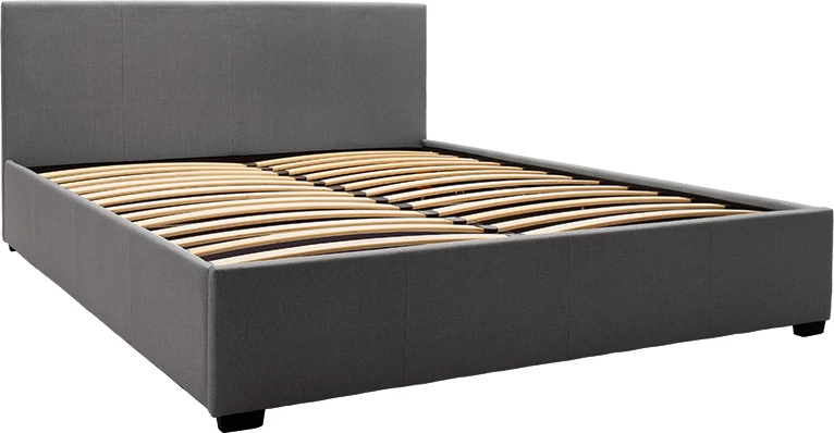 Krevat dopio Norse me stof me hapësirë ruajtëse ngjyrë gri e errët matte 160x200cm