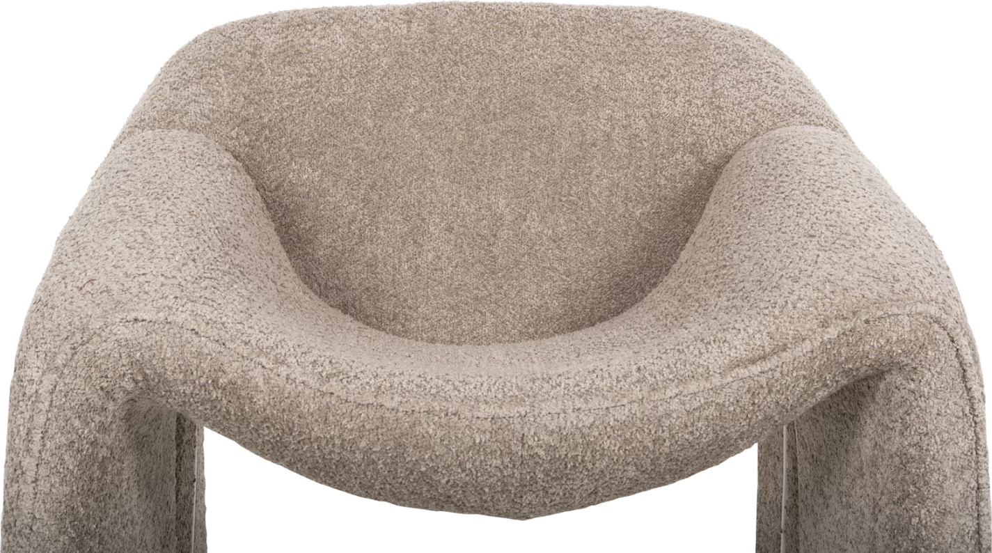 Karrige SPINER FH9599.08, pëlhurë boucle, ngjyrë bezhë, 81x64x74H cm