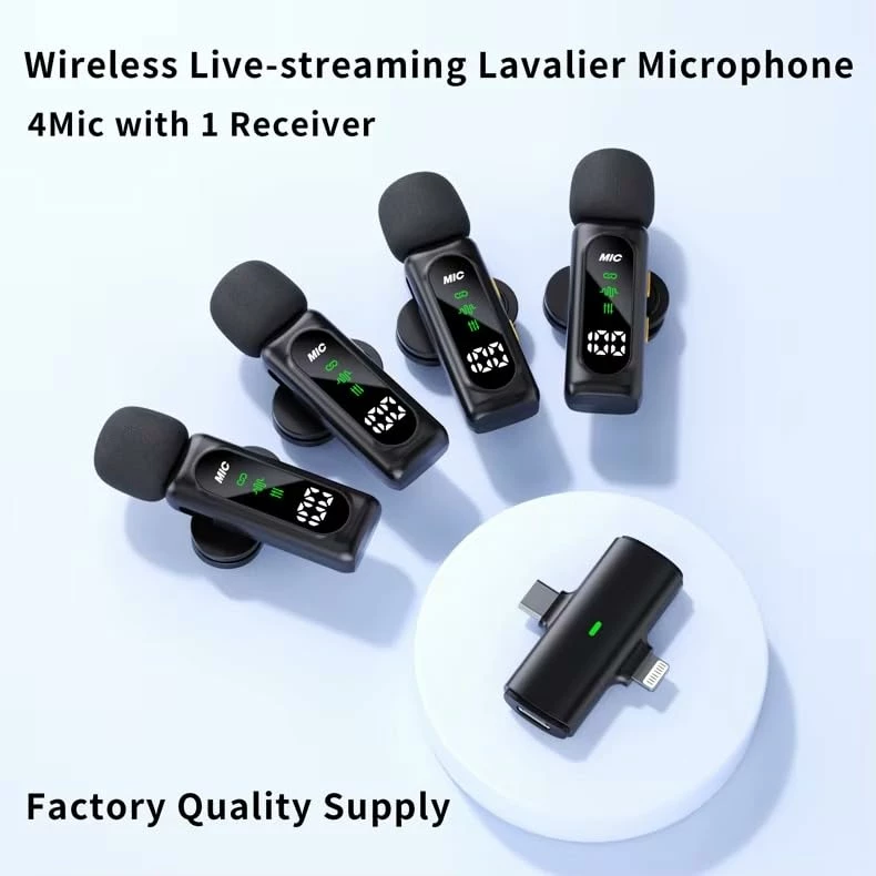 Sistem Mikrofonash Lavalier Wireless T90 1-to-4 (4 Mikrofona)