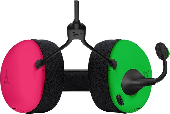 Kufje gaming PDP LVL40 stereo me mikrofon, të lidhura me kabllo, rozë/jeshile