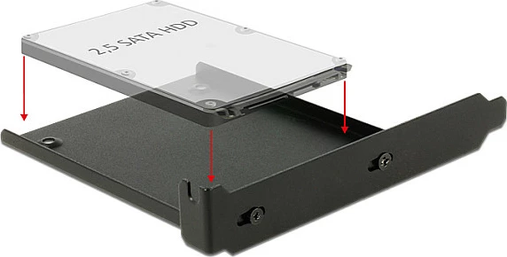 Kornizë montimi për HDD/SSD 2.5" DeLOCK 18212, metal, e zezë