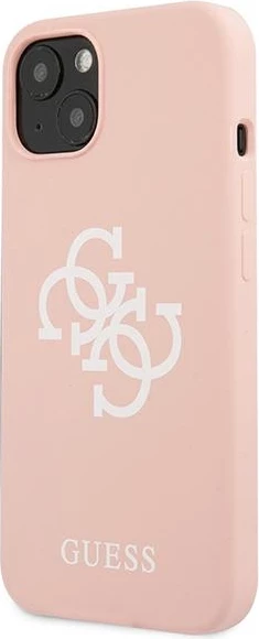Mbështjellës Guess GUHCP13SLS4GWPI për iPhone 13 mini 5.4", silikon, rozë