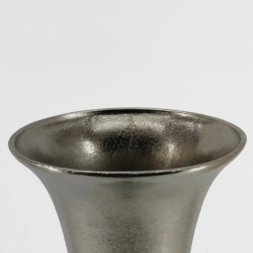 Vazo FLORES, alumin, ngjyrë argjendi, 19x19x55cm