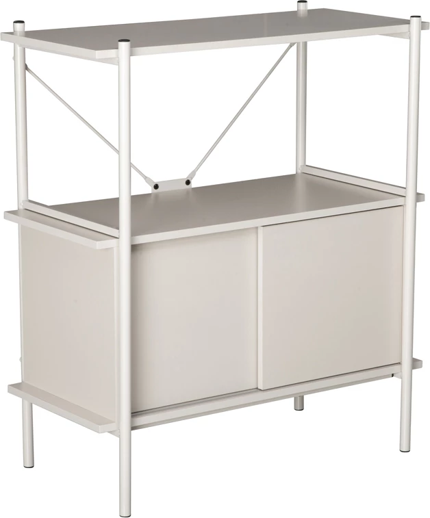 Raft librash POPULAR, ngjyrë krem, 80x40x92 cm