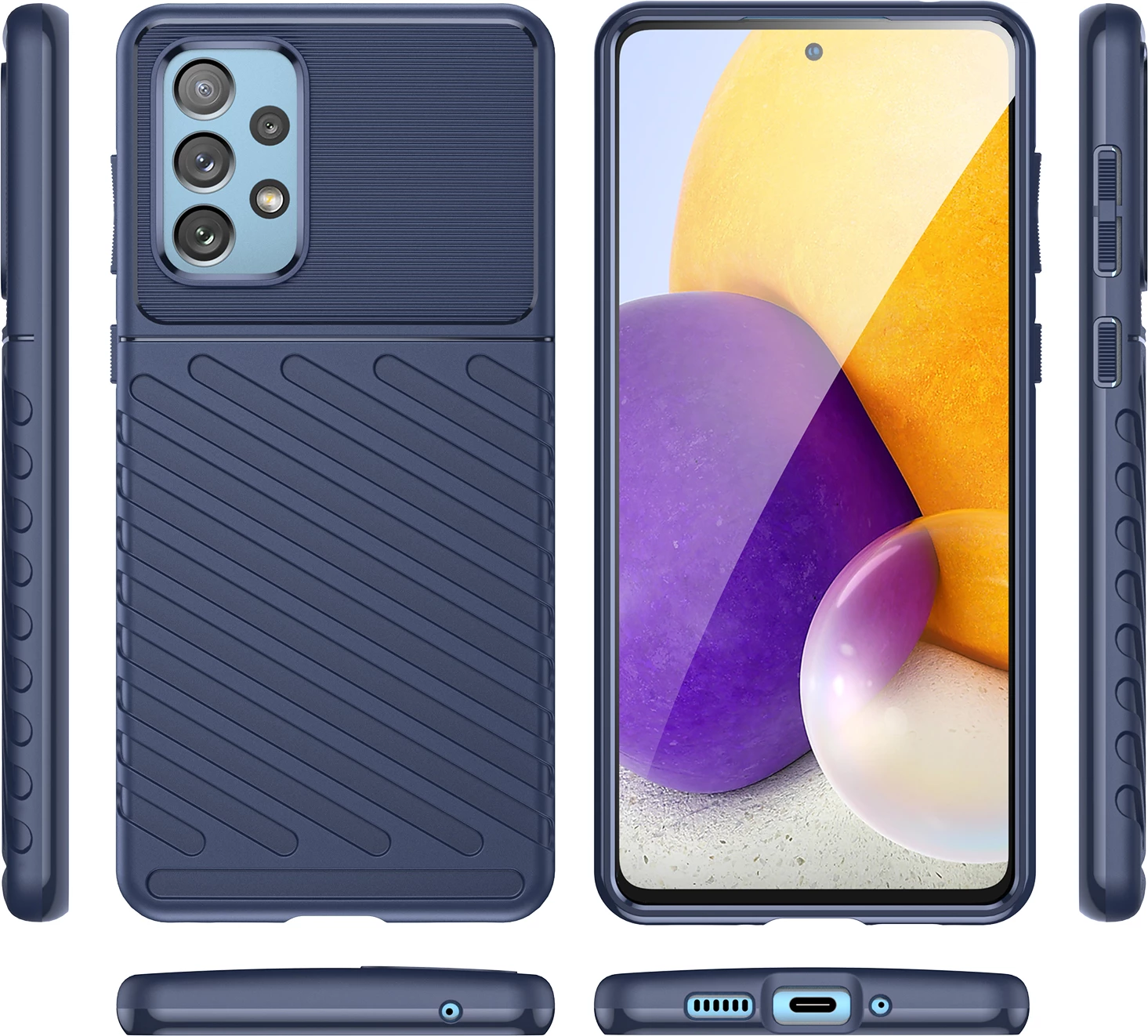 Mbështjellës Hurtel Thunder Case për Samsung Galaxy A73, i kaltër