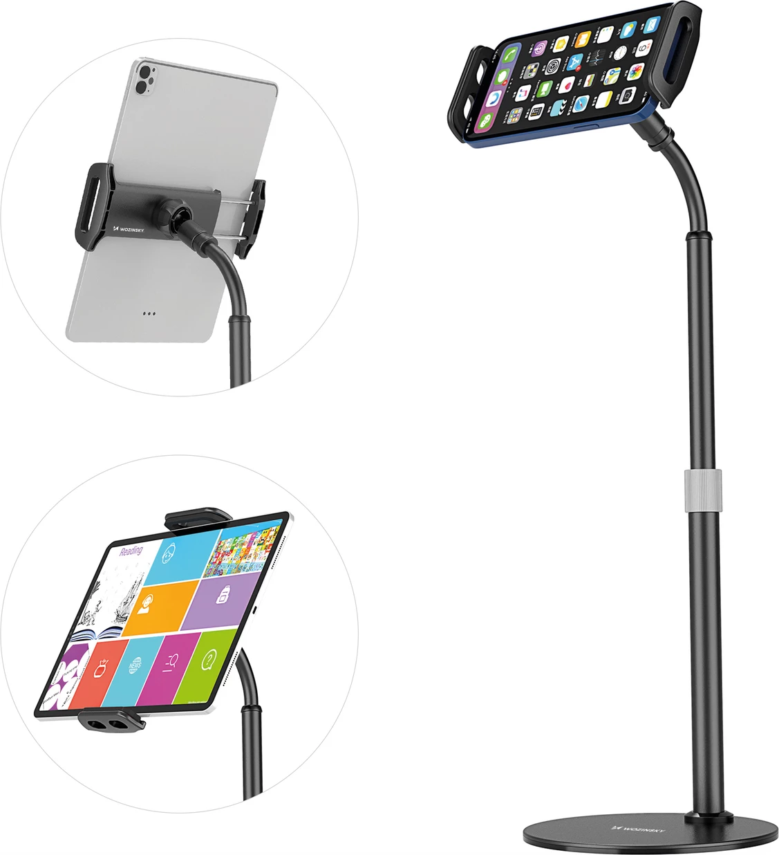 Mbajtës tavoline për tabletë dhe celular Wozinsky WTHBK4, i zi