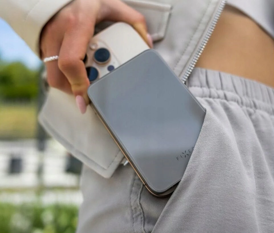 Powerbank Fixed MagZen 10 Crystal Qi2 10000mAh 20W MagSafe, gri, me kabllo USB-C–USB-C