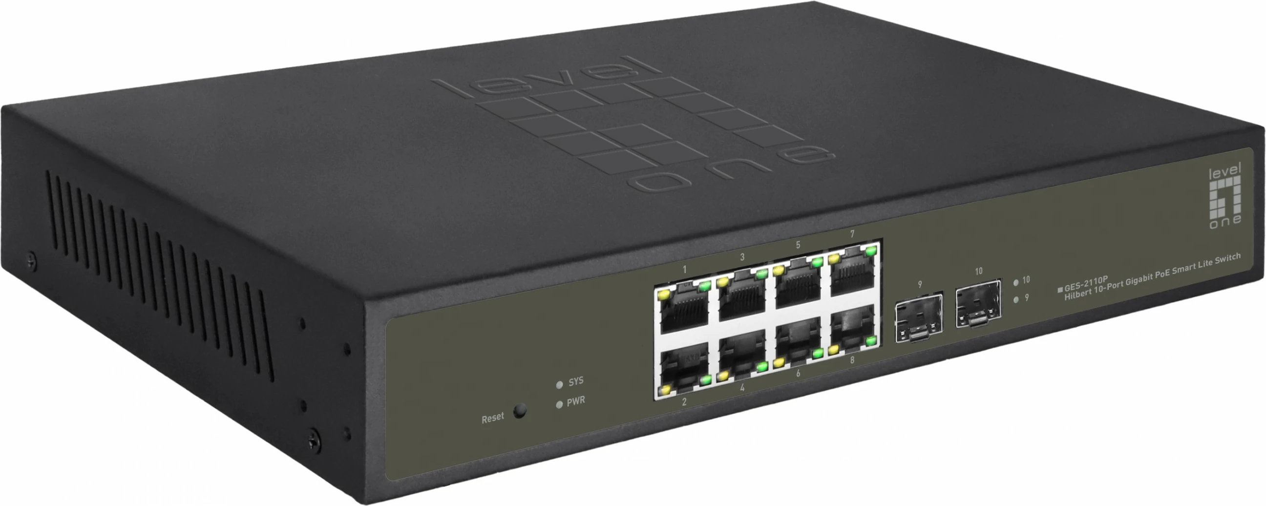 Switch LevelOne Hilbert GES-2110P, 10-Port Gigabit PoE, 130W, i menaxhuar