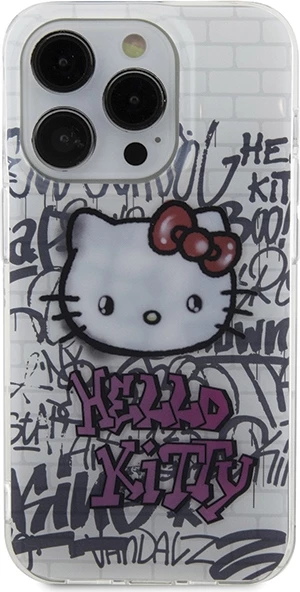Mbështjellës Hello Kitty IML Kitty On Bricks Graffiti për iPhone 14 Pro Max, Bardhë
