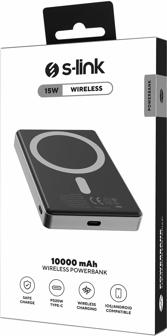 Powerbank S-link MG110 10000mAh PD 20W Wireless 15W magnetik, i zi