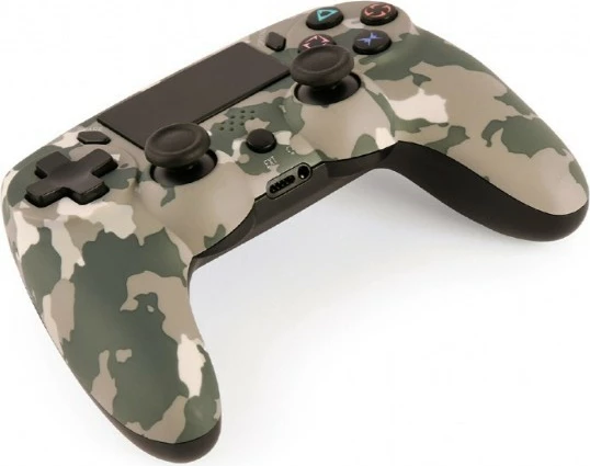 Gamepad pa tela Gembird JPD-PS4BT-01-CM për PS4/PC Bluetooth me vibra, 2 analoge, dritë prapavije, kamuflazh