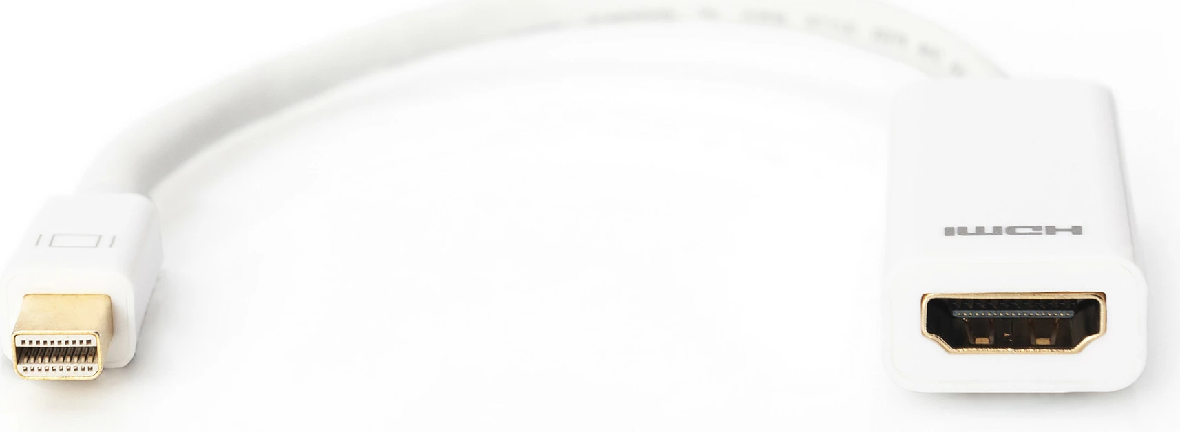 Adapter Digitus Mini DisplayPort në HDMI, 0.15m, i bardhë